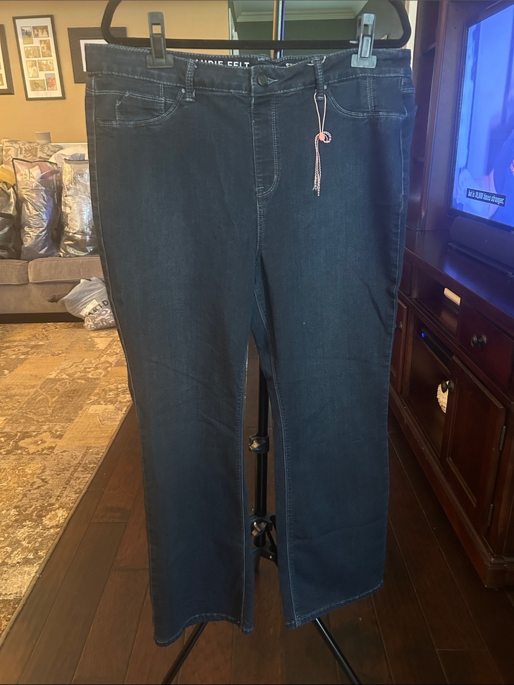 Dark Blue Straight Leg Jeans